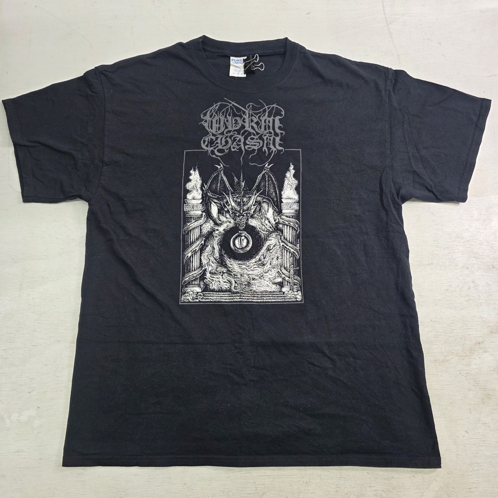 Wyrm‎ Chasm Band T-Shirt Black Death Metal Dallas TX Dragon Eye Men's Sz XL EUC